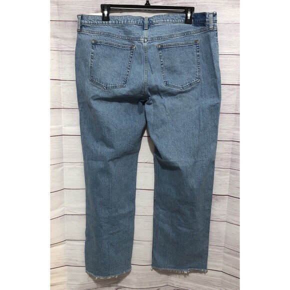 Abercrombie Fitch The Baggy Low Rise Jeans Raw Hem Med Wash 34X18R NWT See Desc - Picture 4 of 6